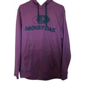Mossy Oak mens SZ Large Burgundy pullover hoodie hunting outdoors sweatshirt